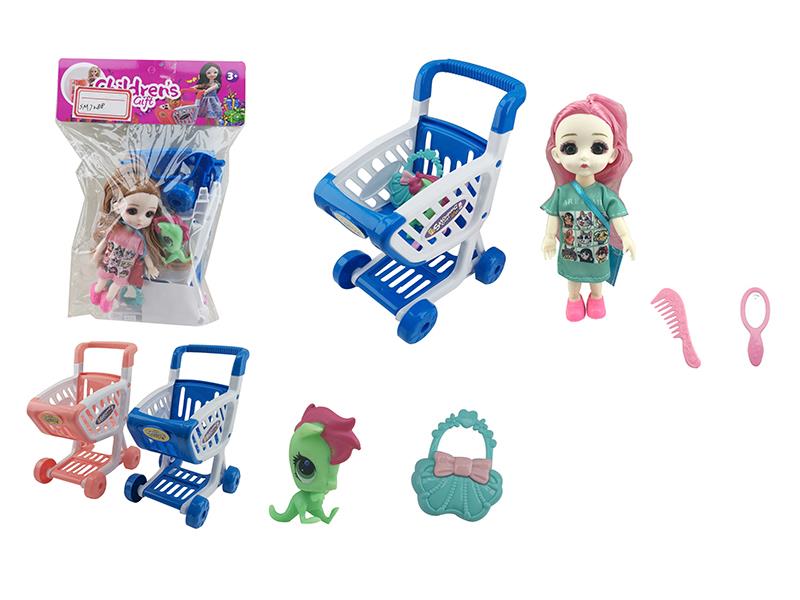 Shopping Cart Set With Doll