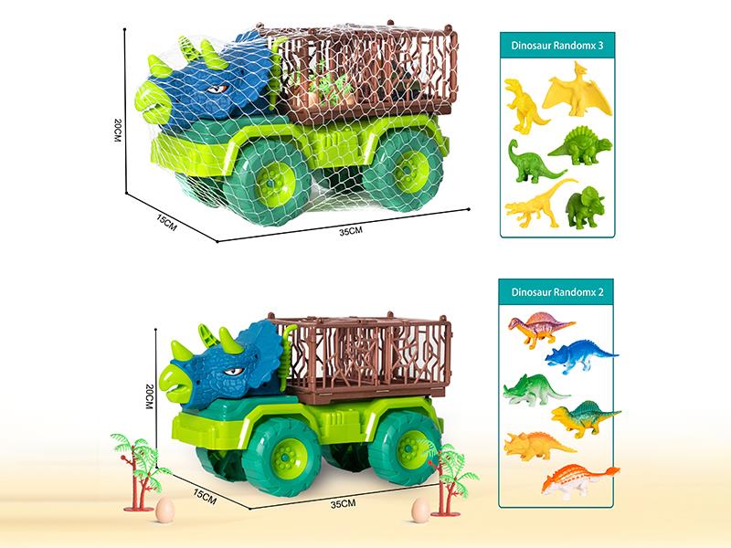 Slide Triceratops Transport Truck Set 10pcs