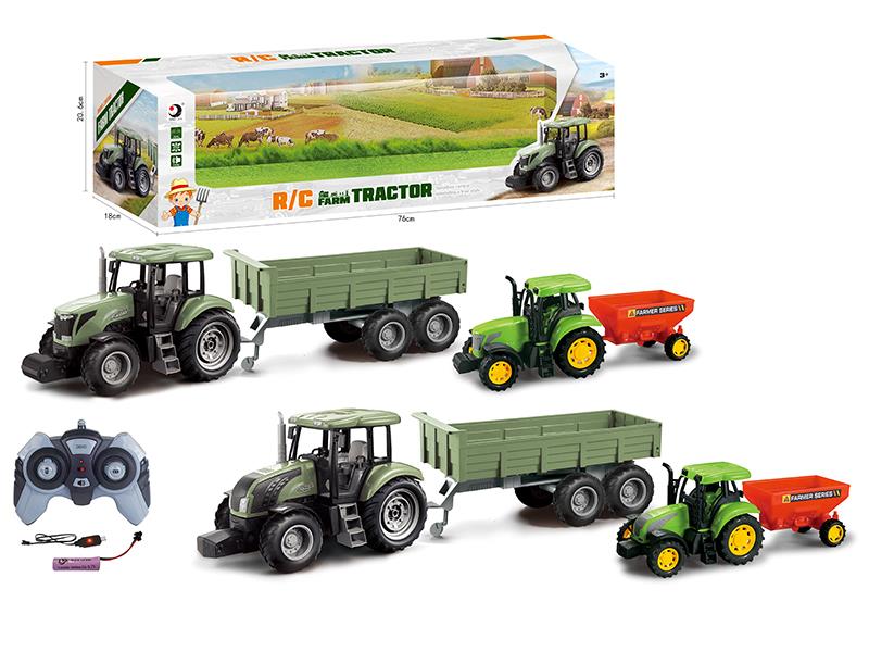 2.4G Remote Control Farm Tractor Trailer Toy(Demo + Sounds)