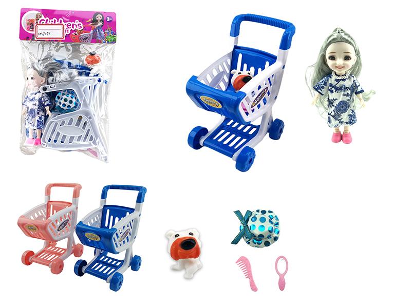 Shopping Cart Set With Doll