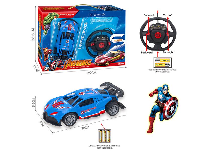 27Mhz 1:18 4-Channel Remote Control Captain America Bugatti Racing Car(Not Included Batteries)