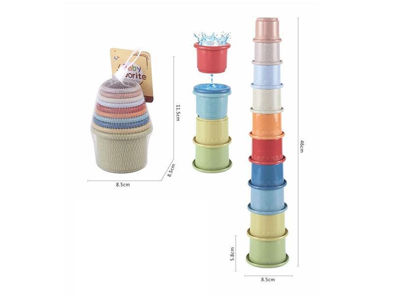 Wheat Stalk Material Stack Cups Toy 10PCS