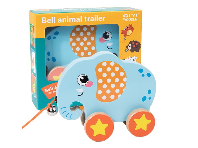 Wooden Elephant Trailer With Bell