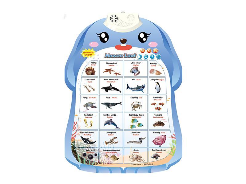 Bilingual Learning Wall Chart - Sea Animal(Indonesian + English)