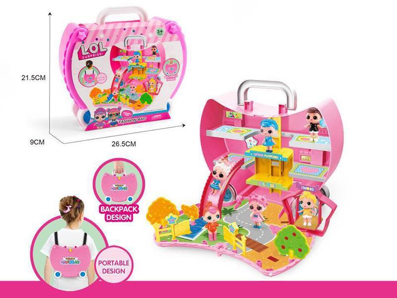 LOL Portable Storage Backpack Park Theme(With 2 Dolls)