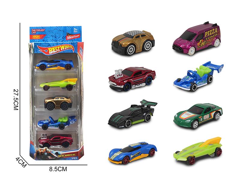 1:64 Slide Alloy Racing Cars 5PCS