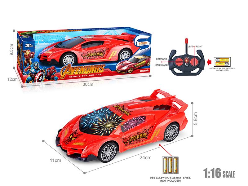 27Mhz 1:16 4-Channel Remote Control Spider-Man Lamborghini Car With 3D Lights(Not Included Batteries)