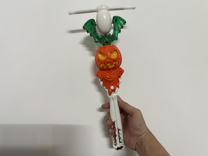 Halloween Pumpkin Windmill Flash Stick With 8 Lights And Sound