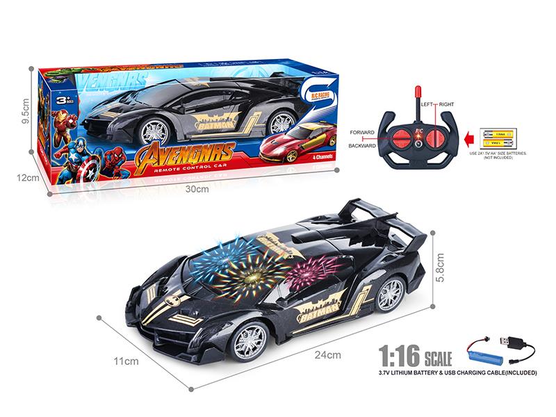 27Mhz 1:16 4-Channel Remote Control Batman  Lamborghini Car With 3D Lights(Included Batteries)