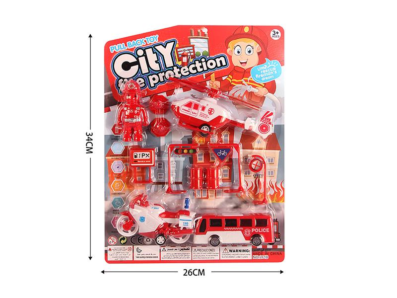 City Fire Traffic Series Pull Back Toy