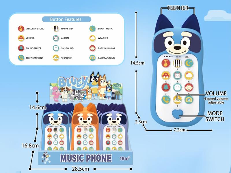 Bluey Early Education Music Mobile Phones 12pcs