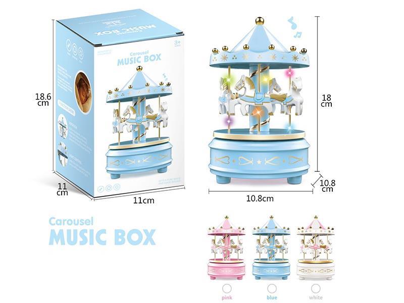 Wind Up Carousel Music Box Without Light