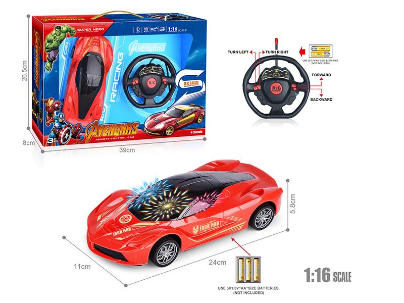 27Mhz 1:16 4-Channel Remote Control Iron Man Ferrari Simulation Car With 3D Light(Not Included Batteries)