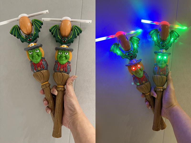 Halloween Witch Windmill Flash Stick With 8 Lights And Sound