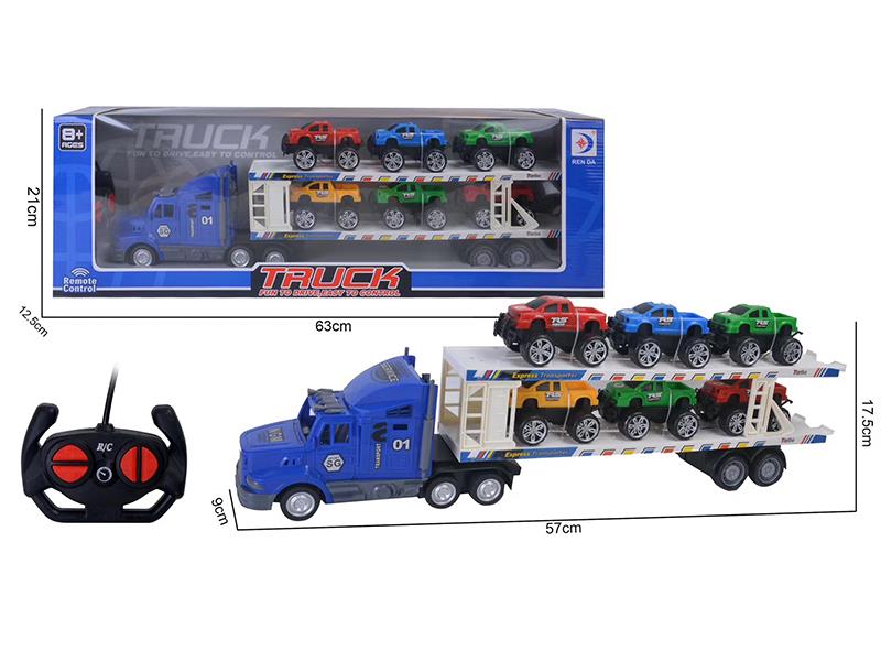 4-Channel Remote Control Container Car With 6 Pickup Trucks