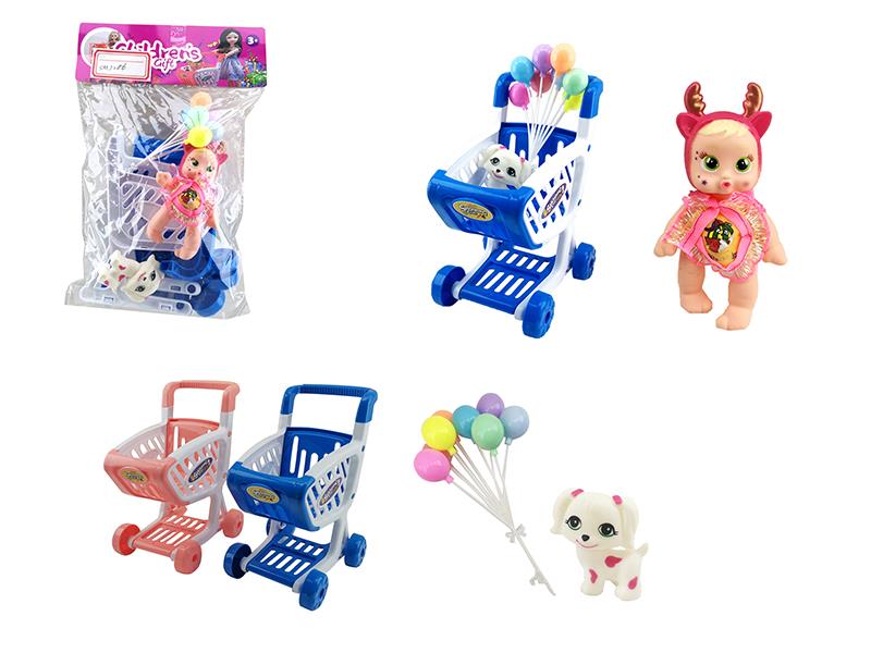 Shopping Cart Set With Doll