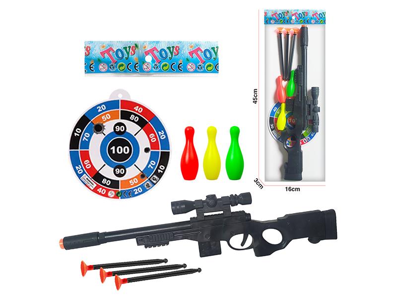 Soft Bullet Gun Set (With Target, Bowling Toys)