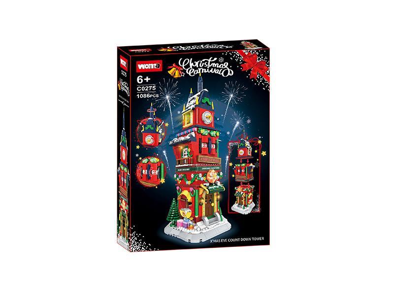 1086PCS Christmas Countdown Clock Tower Building Blocks