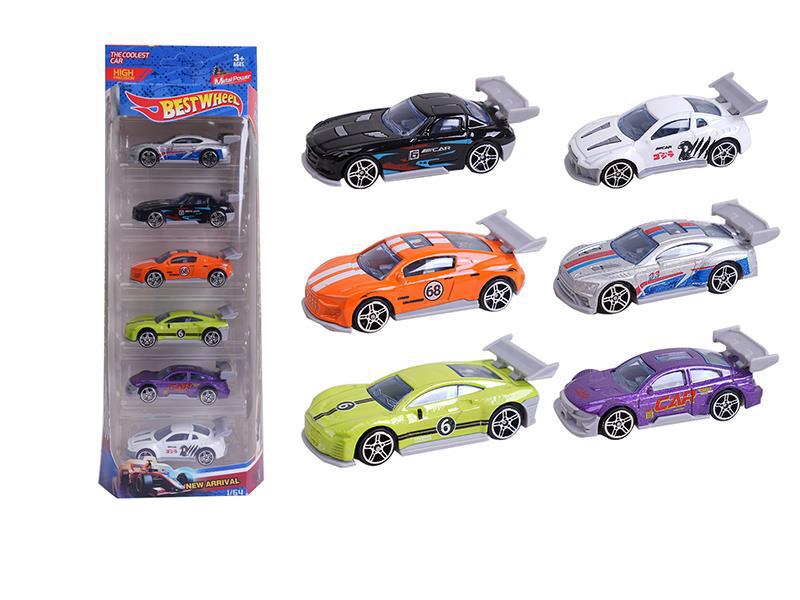 1:64 Slide Alloy Racing Cars 6PCS