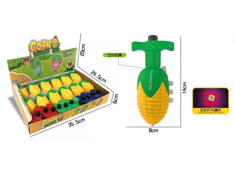 Corn Soinning Top With Lights And Music 12pcs