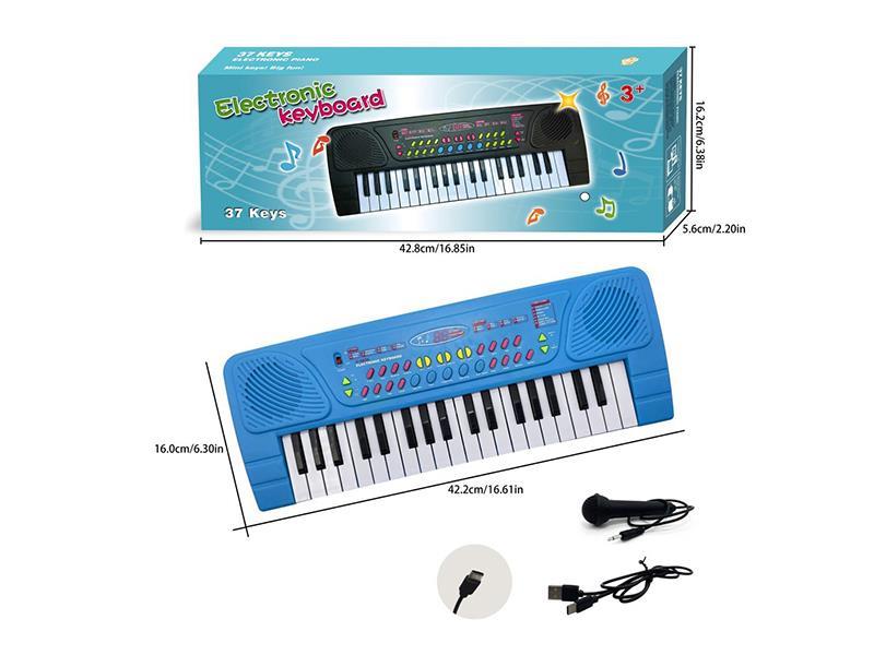 37 Keys Electronic Organ Blue