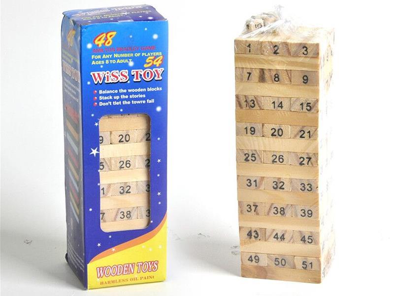 54pcs Wooden Number Jenga