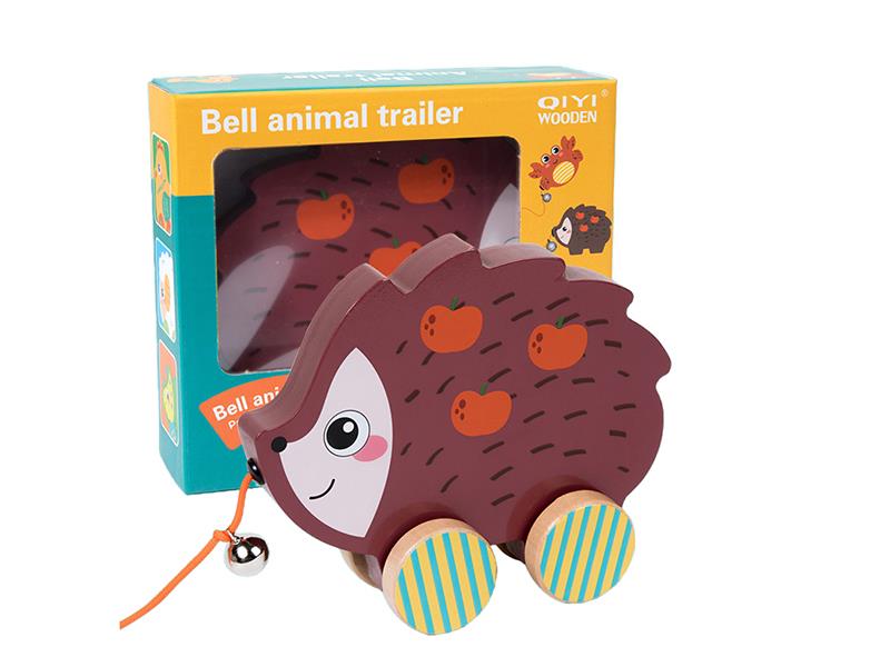 Wooden Hedgehog Trailer With Bell