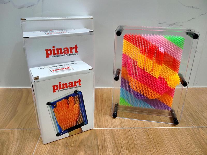 Square Large Transparent Multicolor 3- Dimensional Pin Sculpture