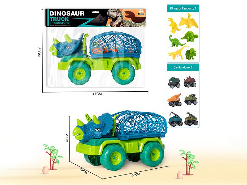 Slide Triceratops Transport Truck Set 10pcs