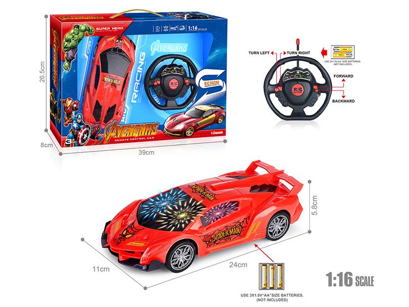 27Mhz 1:16 4-Channel Remote Control Spider-Man Lamborghini Simulation Car With 3D Light(Not Included Batteries)