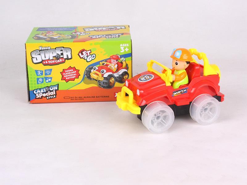 2PCS B/O Go and Bump Car With Light(Transparent Wheel With Music)