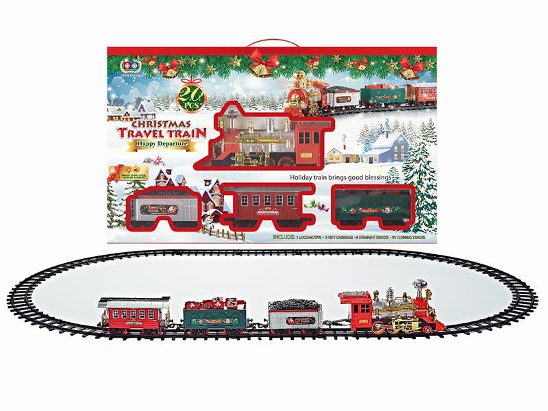 B/O Christmas Rail Train  With Light And Music