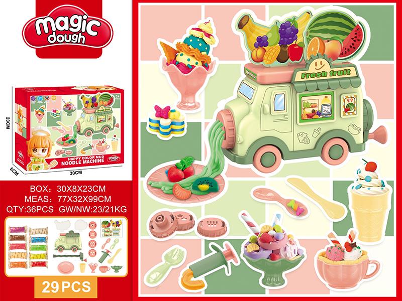 Fruit Truck Noodle Machine Color Clay Set 29PCS