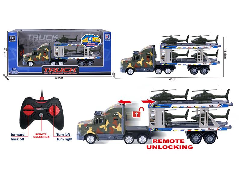 5-Channel Remote Control Container Car With 4 Helicopter(Remote Unlocking)