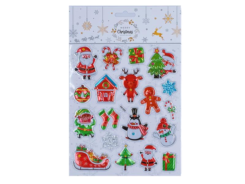 Large Size Christmas 3D Gold Stamping Sticker