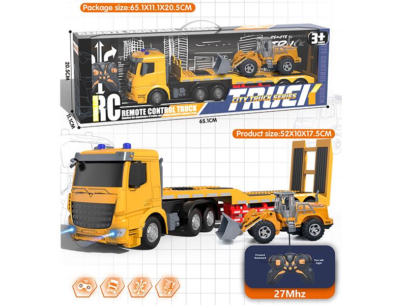 27Mhz Remote Control European Style Trailer With Friction Bulldozer(Included batteries)