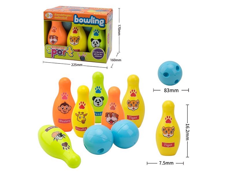 8pcs Color Printing Bowling Toy