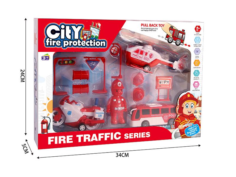 City Fire Traffic Series Pull Back Toy