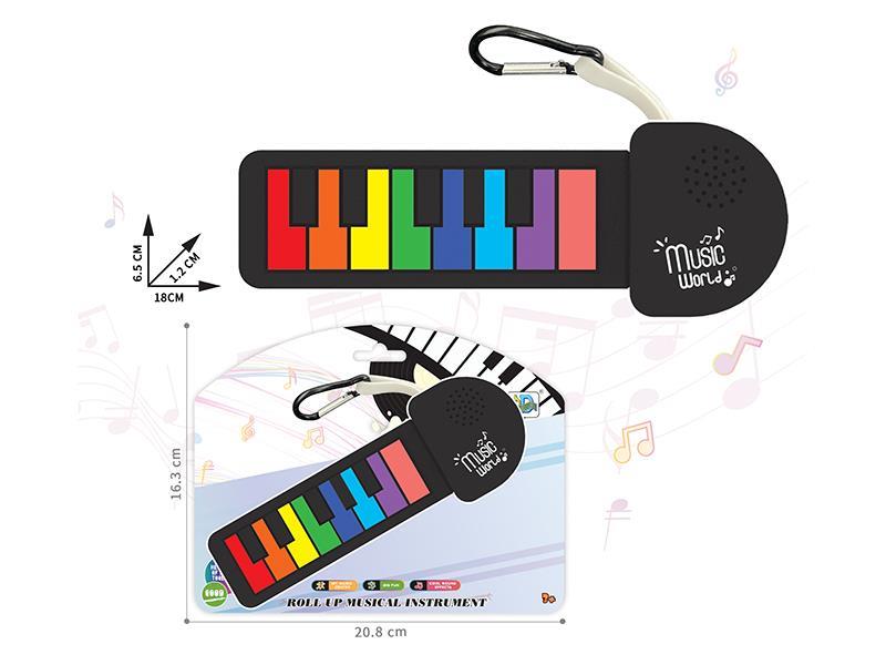 Roll Up Musical Instruments Mini Rainbow Piano