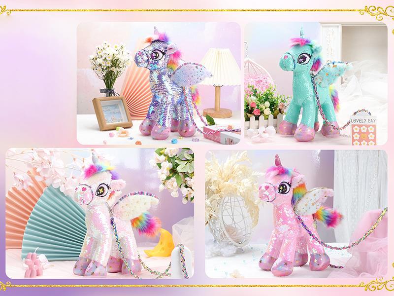 Sequin Stuffed Unicorn Plush Toy