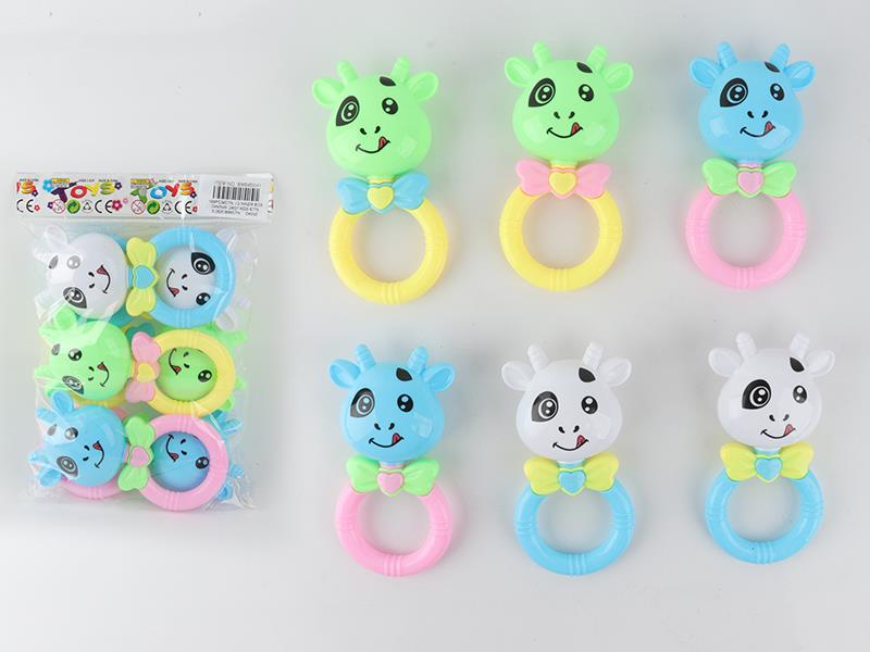 Cartoon Cattle Rattles 6pcs