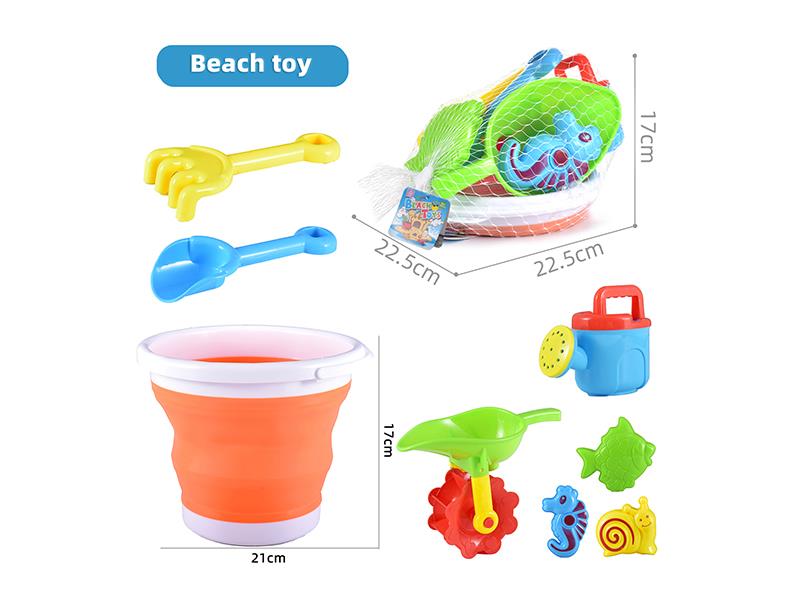 Folding Sand Bucket Set 8pcs