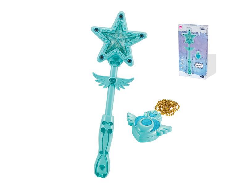 Colorful Ice And Snow Five Pointed Star Magic Stick With Watch