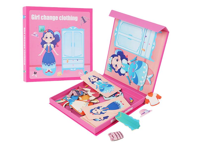 Girl Change Clothing Magnetic Puzzle