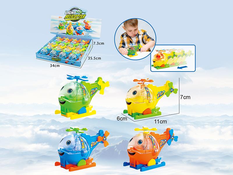 Pull Back Helicopter With Light 16pcs