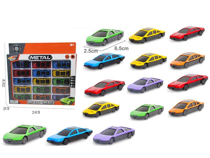 15PCS SLIDED METAL CAR