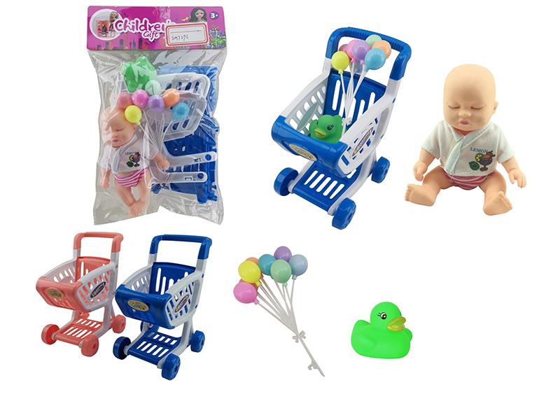 Shopping Cart Set With Doll