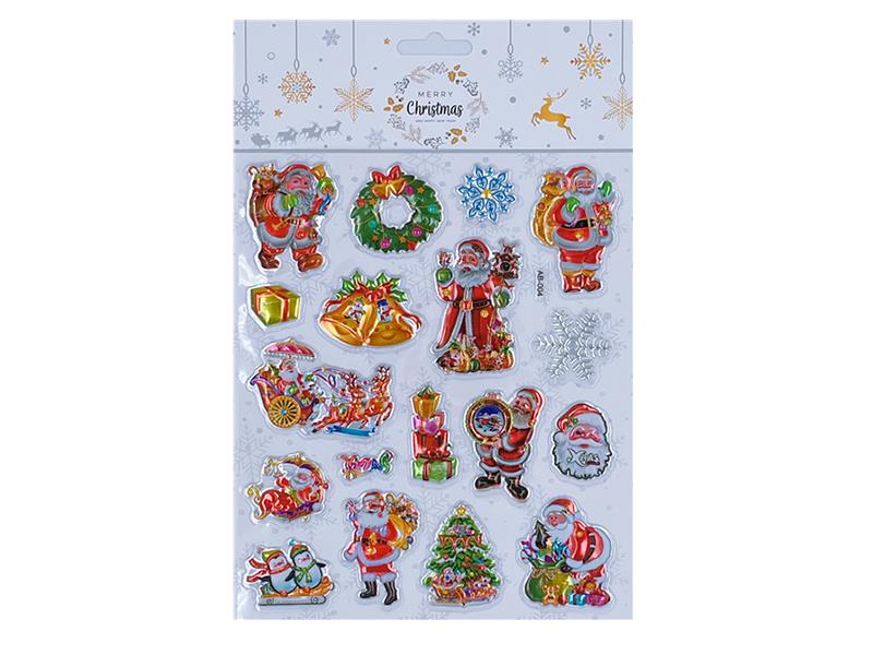 Large Size Christmas 3D Gold Stamping Sticker