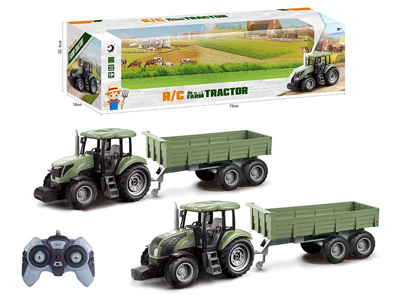 2.4G Remote Control Farm Tractor Trailer Toy(Demo + Sounds)Not Included Batteries