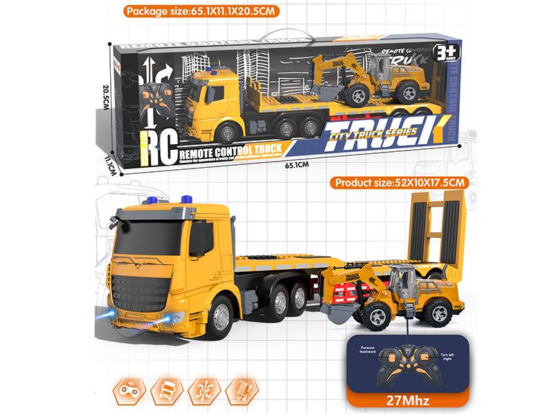 27Mhz Remote Control European Style Trailer With Friction Excavator(Included batteries)